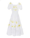 White Embroidered Linen Dress | ZALXNDRA