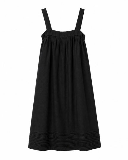 Black Linen Mini Dress