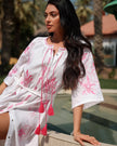 White Embroidered Linen Maxi Dress | ZALXNDRA