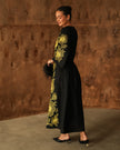 Black Embroidered Linen Dress | ZALXNDRA