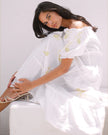 White Embroidered Linen Dress | ZALXNDRA