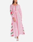 Light Pink Hand Embroidered Linen Maxi Dress | ZALXNDRA