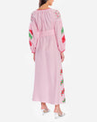Light Pink Hand Embroidered Linen Maxi Dress | ZALXNDRA