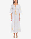 White Embroidered Linen Maxi Dress | ZALXNDRA