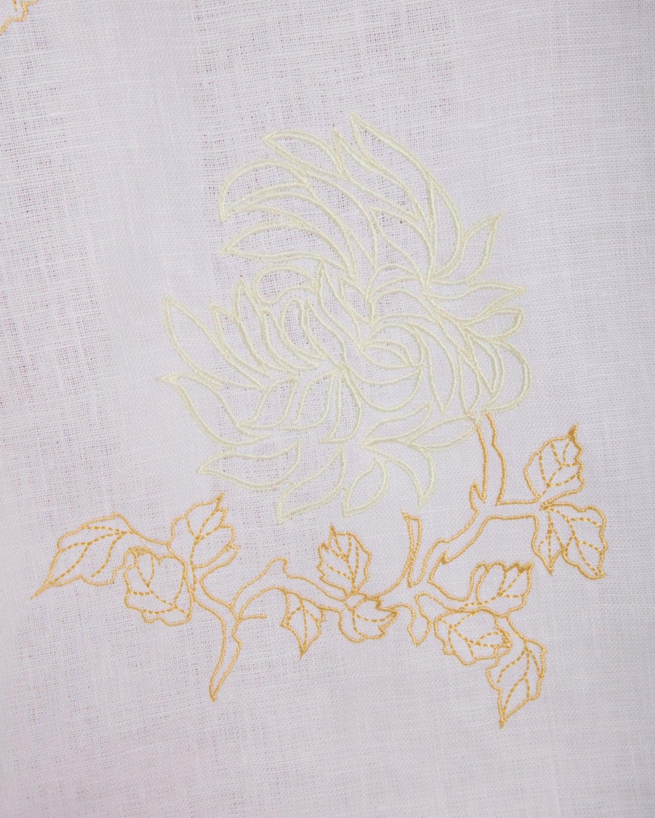 White Embroidered Linen Maxi Dress | ZALXNDRA