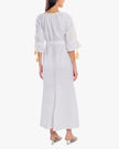 White Embroidered Linen Maxi Dress | ZALXNDRA