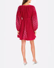 Scarlet Red Embroidered Linen Mini Dress | ZALXNDRA