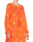 Pumpkin Orange Embroidered Linen Mini Dress | ZALXNDRA