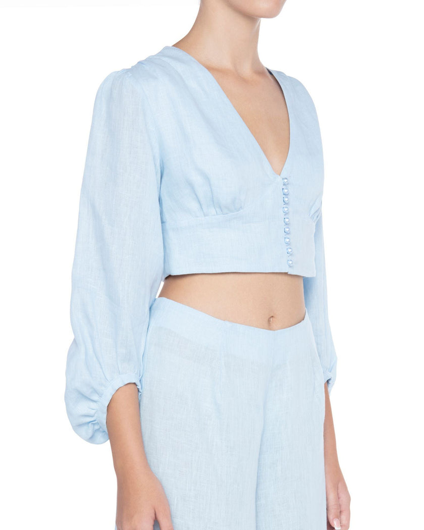 Baby Blue Linen Set | ZALXNDRA