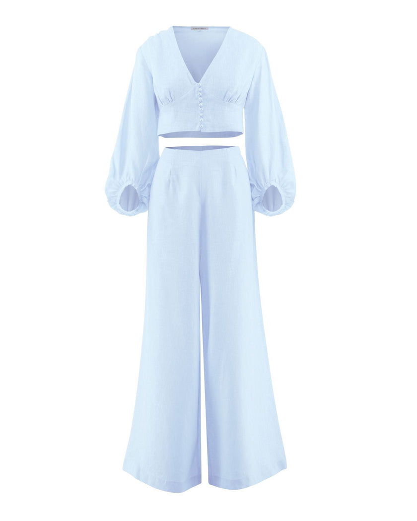 Baby Blue Linen Set | ZALXNDRA