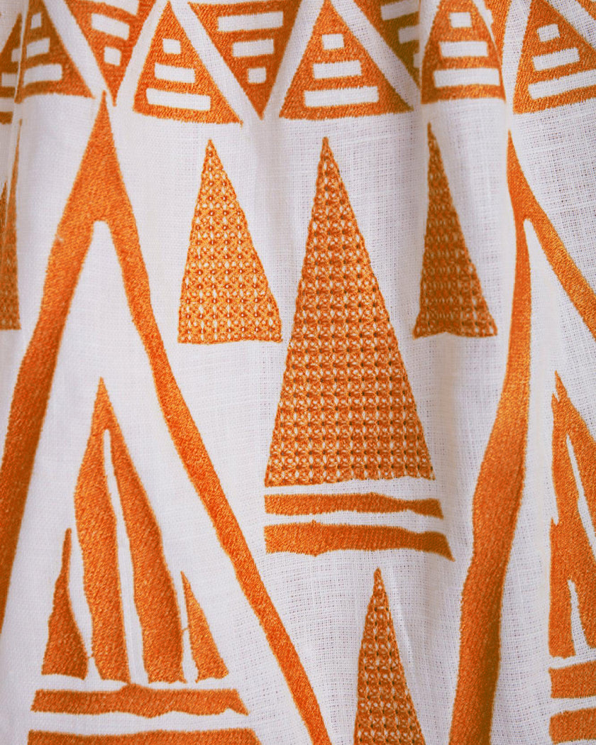 White Embroidered Linen Maxi Dress | ZALXNDRA