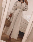 White Embroidered Linen Maxi Dress | ZALXNDRA